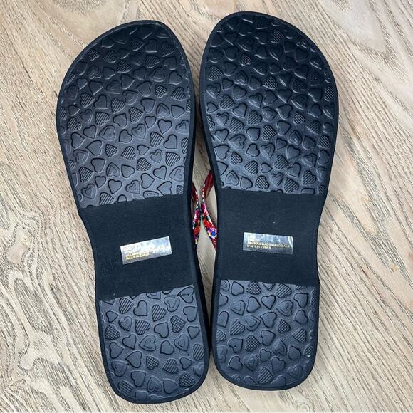 Brighton Posies Love Platform Sandals Floral Wedge Flip Flops Women’s Size 9 - Picture 5 of 6